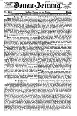 Donau-Zeitung Montag 23. Oktober 1865