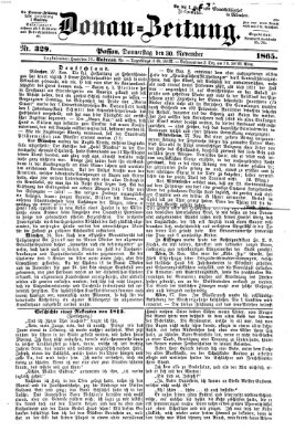 Donau-Zeitung Donnerstag 30. November 1865