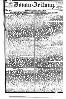Donau-Zeitung Donnerstag 5. März 1868