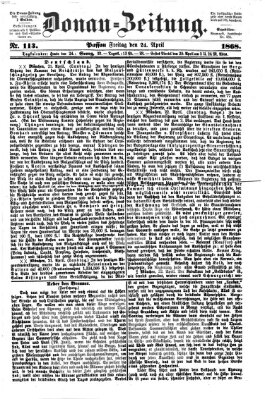 Donau-Zeitung Freitag 24. April 1868