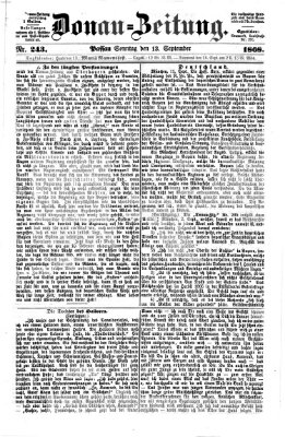 Donau-Zeitung Sonntag 13. September 1868