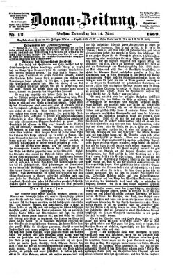 Donau-Zeitung Donnerstag 14. Januar 1869