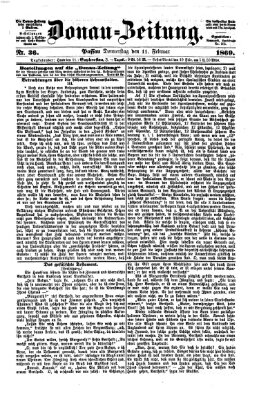 Donau-Zeitung Donnerstag 11. Februar 1869