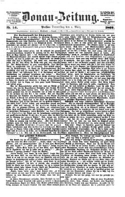 Donau-Zeitung Donnerstag 4. März 1869
