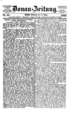 Donau-Zeitung Mittwoch 17. März 1869