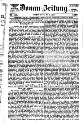 Donau-Zeitung Freitag 2. Juli 1869