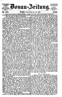Donau-Zeitung Donnerstag 22. Juli 1869