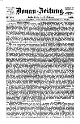 Donau-Zeitung Freitag 17. September 1869