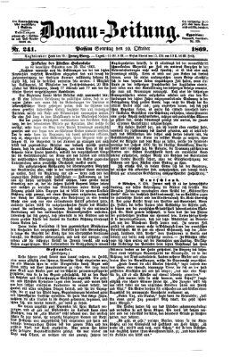 Donau-Zeitung Sonntag 10. Oktober 1869