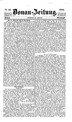 Donau-Zeitung Mittwoch 23. Februar 1870