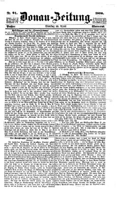 Donau-Zeitung Dienstag 19. April 1870