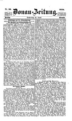 Donau-Zeitung Donnerstag 28. April 1870