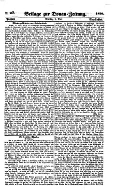 Donau-Zeitung Montag 2. Mai 1870