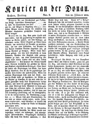 Kourier an der Donau (Donau-Zeitung) Freitag 10. Januar 1834