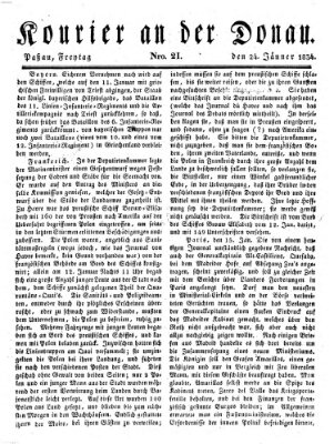 Kourier an der Donau (Donau-Zeitung) Freitag 24. Januar 1834
