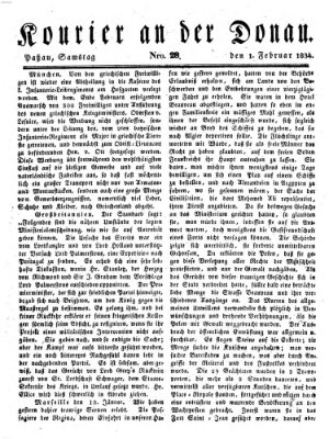 Kourier an der Donau (Donau-Zeitung) Samstag 1. Februar 1834