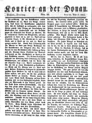 Kourier an der Donau (Donau-Zeitung) Freitag 25. April 1834