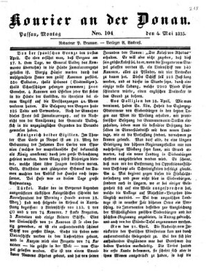 Kourier an der Donau (Donau-Zeitung) Montag 4. Mai 1835