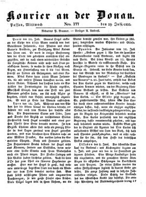 Kourier an der Donau (Donau-Zeitung) Mittwoch 29. Juli 1835