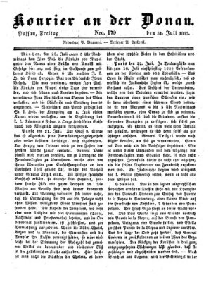 Kourier an der Donau (Donau-Zeitung) Freitag 31. Juli 1835