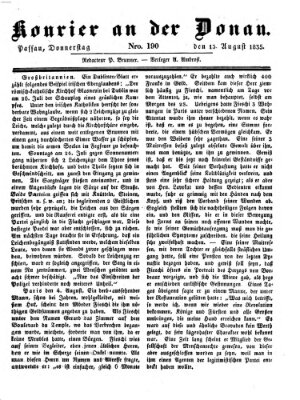 Kourier an der Donau (Donau-Zeitung) Donnerstag 13. August 1835
