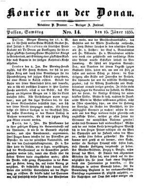 Kourier an der Donau (Donau-Zeitung) Samstag 16. Januar 1836