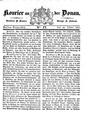 Kourier an der Donau (Donau-Zeitung) Donnerstag 19. Januar 1837