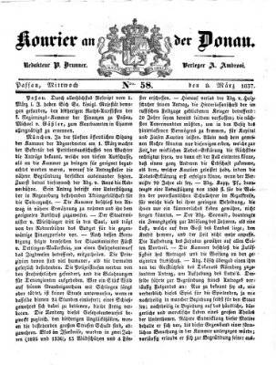 Kourier an der Donau (Donau-Zeitung) Mittwoch 8. März 1837