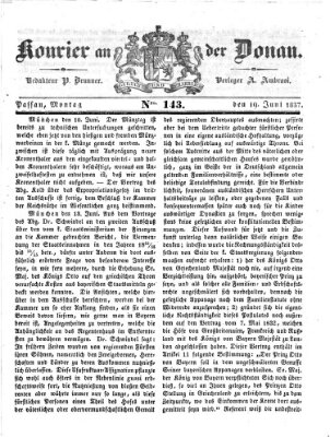 Kourier an der Donau (Donau-Zeitung) Montag 19. Juni 1837