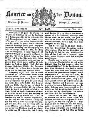 Kourier an der Donau (Donau-Zeitung) Donnerstag 29. Juni 1837