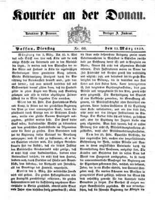Kourier an der Donau (Donau-Zeitung) Dienstag 13. März 1838