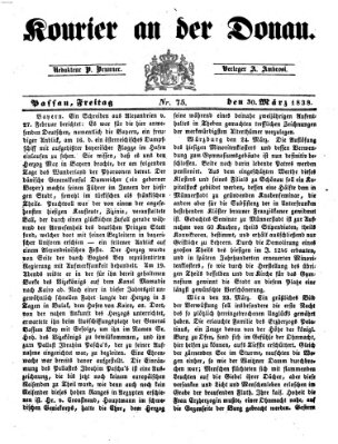 Kourier an der Donau (Donau-Zeitung) Freitag 30. März 1838