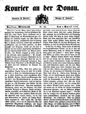 Kourier an der Donau (Donau-Zeitung) Mittwoch 4. April 1838