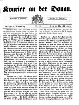 Kourier an der Donau (Donau-Zeitung) Samstag 21. April 1838