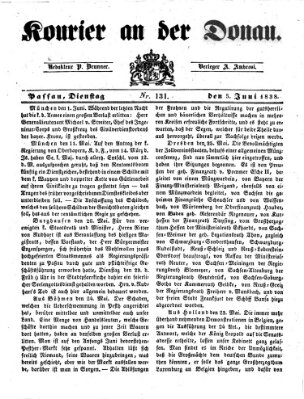 Kourier an der Donau (Donau-Zeitung) Dienstag 5. Juni 1838