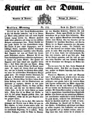 Kourier an der Donau (Donau-Zeitung) Montag 23. Juli 1838