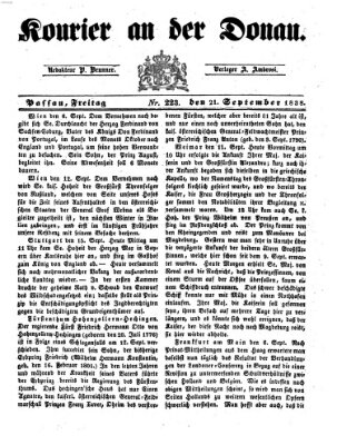 Kourier an der Donau (Donau-Zeitung) Freitag 21. September 1838