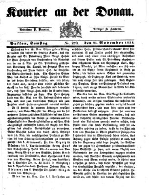 Kourier an der Donau (Donau-Zeitung) Samstag 24. November 1838