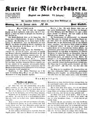 Kurier für Niederbayern Montag 10. Januar 1853