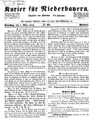 Kurier für Niederbayern Dienstag 1. März 1853