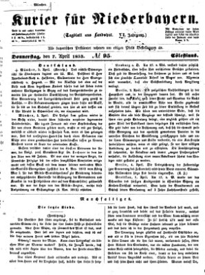 Kurier für Niederbayern Donnerstag 7. April 1853