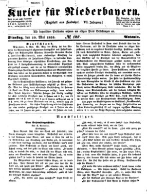 Kurier für Niederbayern Dienstag 10. Mai 1853