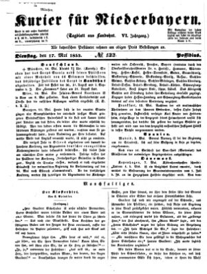 Kurier für Niederbayern Dienstag 17. Mai 1853