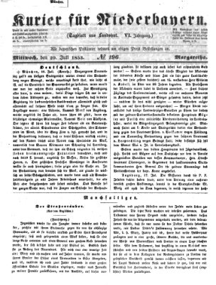 Kurier für Niederbayern Mittwoch 20. Juli 1853