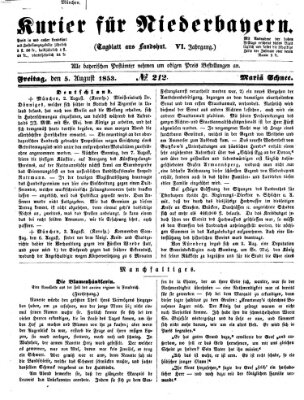 Kurier für Niederbayern Freitag 5. August 1853