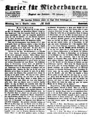 Kurier für Niederbayern Montag 5. September 1853