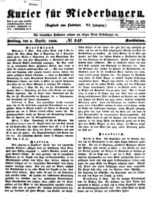 Kurier für Niederbayern Freitag 9. September 1853