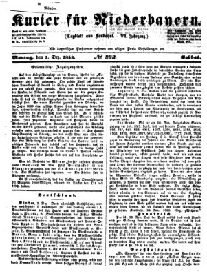 Kurier für Niederbayern Montag 5. Dezember 1853