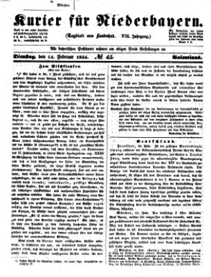 Kurier für Niederbayern Dienstag 14. Februar 1854