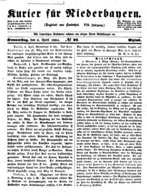 Kurier für Niederbayern Donnerstag 6. April 1854